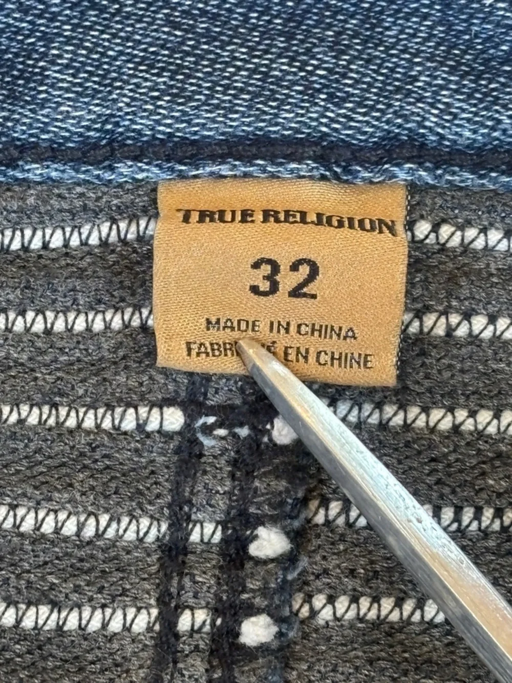 True Religion Rocco Moto Relaxed Skinny Jeans Blue Denim Men’s Size 32